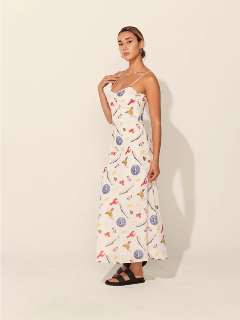 Mint Vanilla Maxi Dress in Seafood Print - Picture 5 of 12